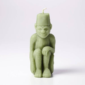 Greentree Home Candle, Monkey with A Fez Unscented Handmade Beeswax Sculptural Animal Candles