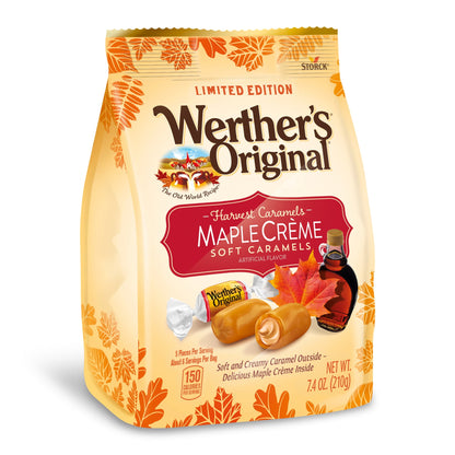 Werther's Original Harvest Caramels Maple Crème Soft Caramel Candy, Limited Edition, 7.4 Ounce Bag