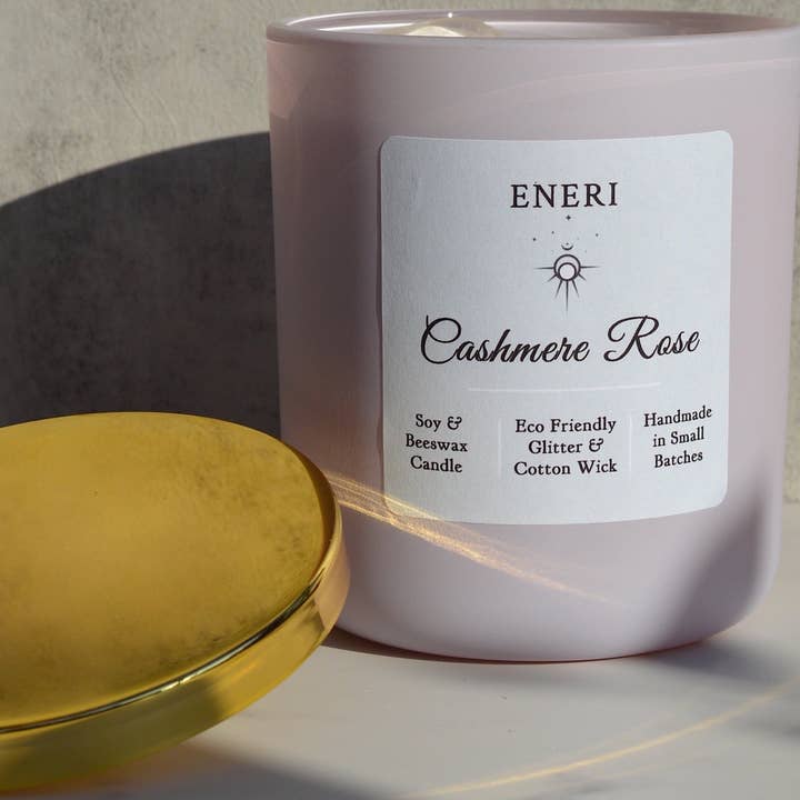 ENERI 12 oz Scented Candle, Cashmere Rose