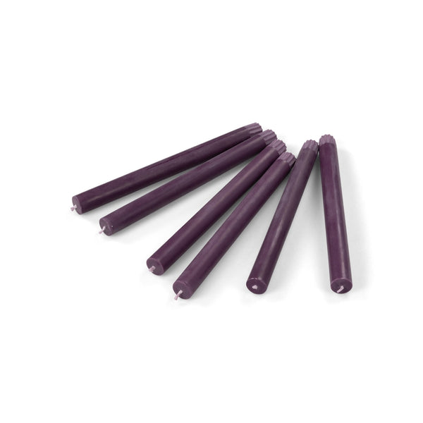 British Colour Standard 25cm / 10'' H Egg Plant Eco Dinner Candles, Gift Box of 6