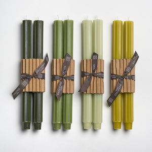 Greentree Home Candle, 12" Fluted Unscented Taper Handmade Beeswax Candles