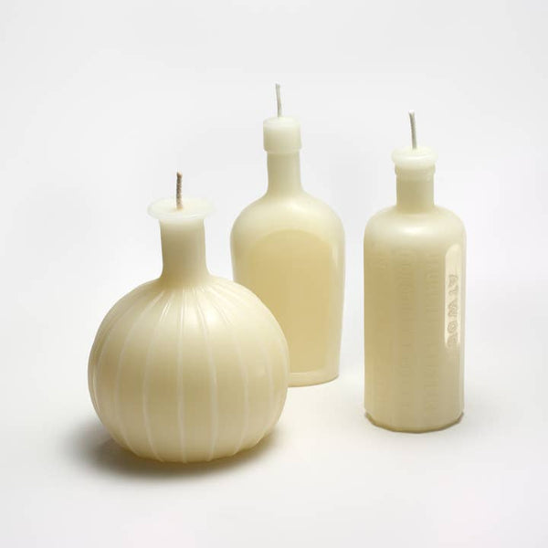 Greentree Home Candle, Bottles Unscented Handmade Beeswax Sculptural Candles