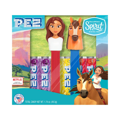 PEZ Candy Spirit Twin Pack, 2 Candy Dispensers Plus 6 Rolls Assorted Fruit Candy, 1 Count, 1.74 oz