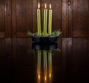 British Colour Standard 25cm / 10'' H Olive Eco Dinner Candles, Gift Box of 6