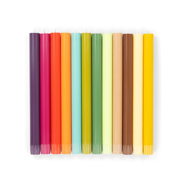British Colour Standard 25cm / 10'' H Saffron Yellow Eco Dinner Candles, Gift Box of 6