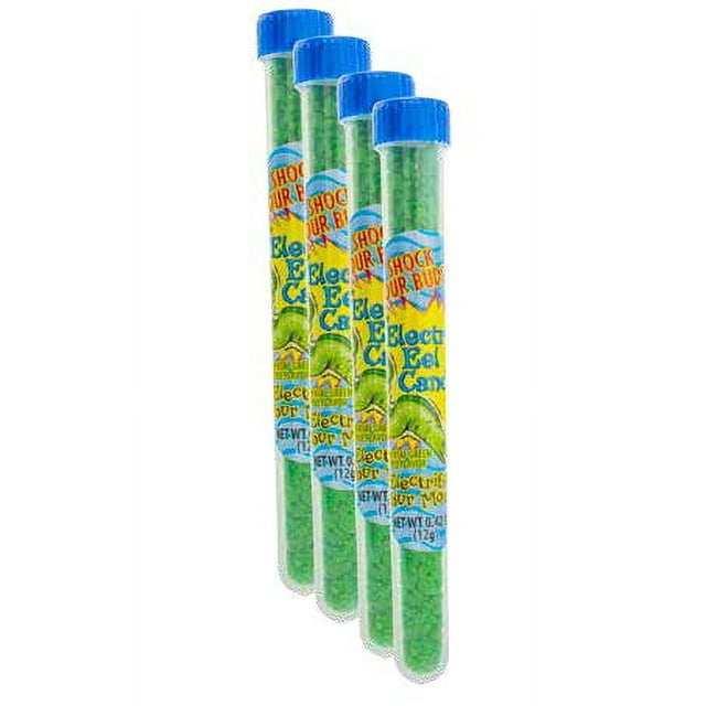 Electric Eel Candy “Electrifies Your Mouth” Green apple Flavor Test Tubes - 24-Count Display Box