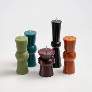Greentree Home Candle, Josee Pillars Unscented Handmade Beeswax Sculptural Candles