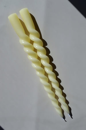 Spiral Beeswax Candlesticks - Set of 2