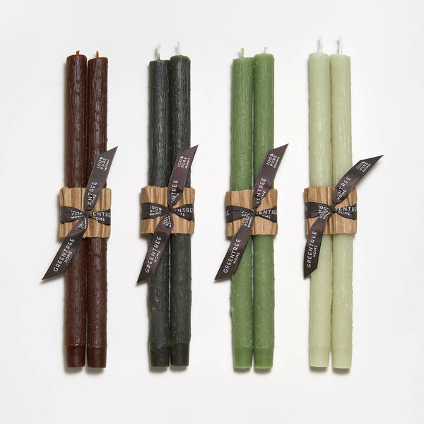 Greentree Home Candle, 12" Twig Unscented Taper Handmade Beeswax Candles