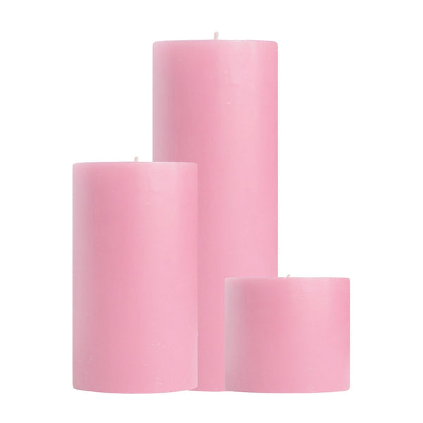 Unscented Pillar Candles, Dusty Rose