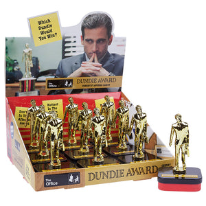 The Office Dundie Award Candy Sours, Dundie Award Statue Tin, Office Logo Shaped Cherry Sours, 0.8 Ounce Tin