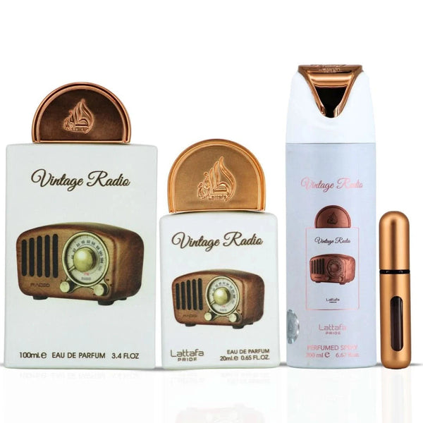Lattafa Pride Vintage Radio 3-Piece Perfume Gift Set