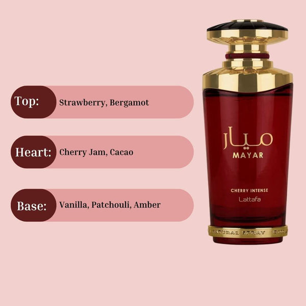 Lattafa Mayar Cherry Intense Eau de Parfum Spray Unisex Perfume, 100 ml