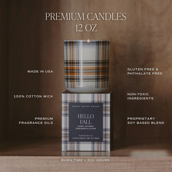 Sweet Water Decor Hello Fall 12 oz Boxed Soy Candle