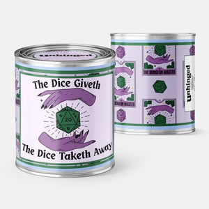 The Dice Giveth and the Dice Take Away D&D Dnd Soy Candle