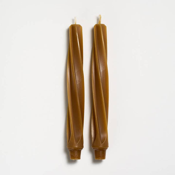 Greentree Home Candle, 9" Twist Unscented Taper Handmade Beeswax Candles