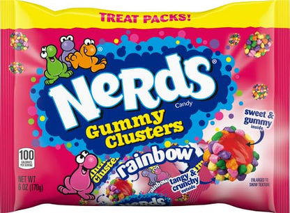 Nerds Gummy Clusters Candy, Halloween Trick or Treat Packs, 6 Ounce (12 Count) Bag