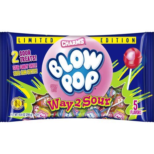 Charms Limited Edition Way 2 Sour Blow Pop Lollipops, 10.40 Ounce Bag