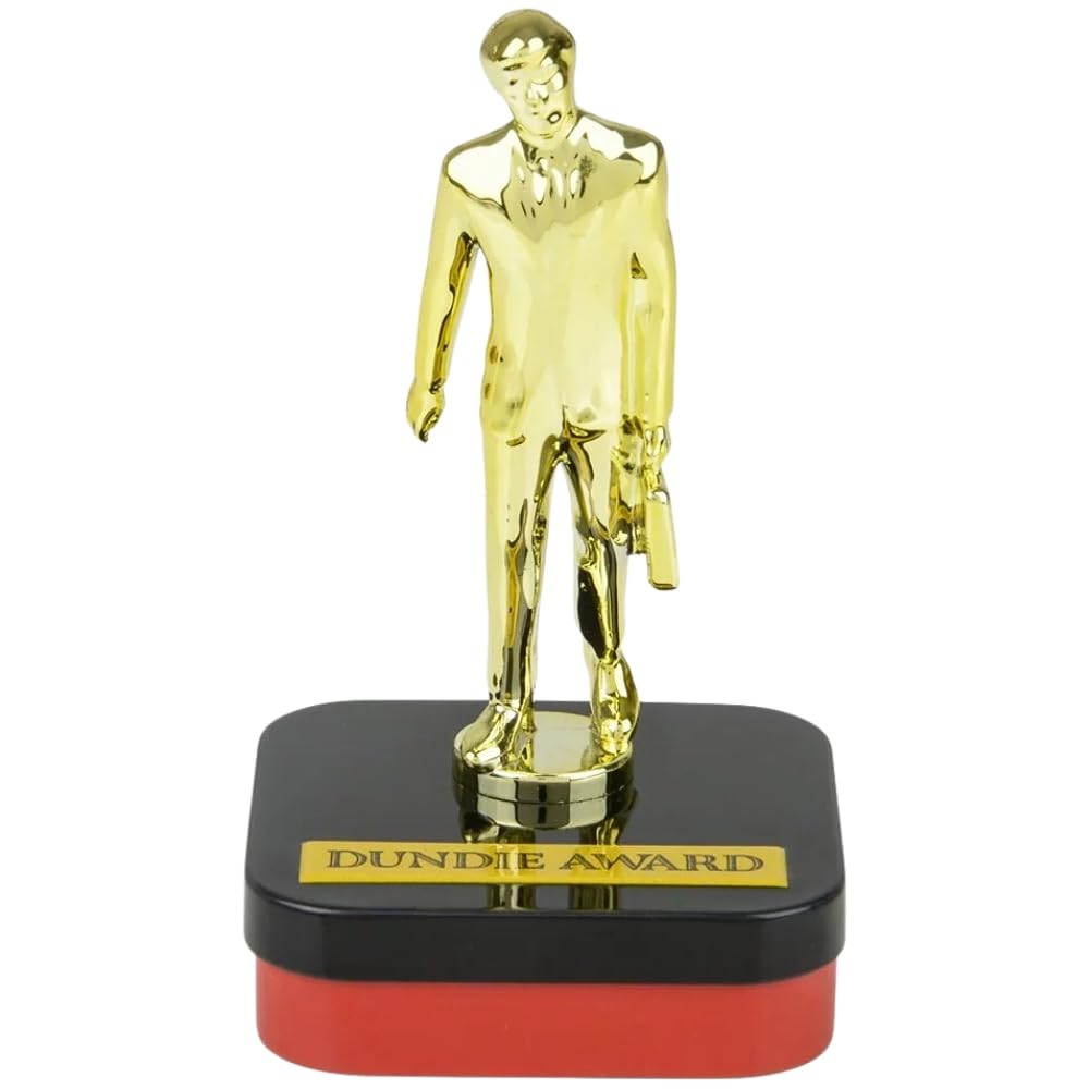 The Office Dundie Award Candy Sours, Dundie Award Statue Tin, Office Logo Shaped Cherry Sours, 0.8 Ounce Tin, 9 Count Display Box