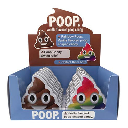 Emoticandy Poop Tin with Poop Emoji Vanilla Flavored Candy, 1 Ounce - 12 Count Display Box