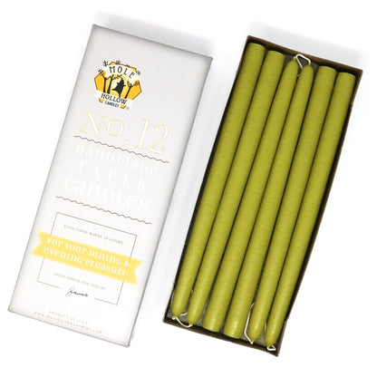 Mole Hollow Candles, 12" Unscented Taper Candle, Set of 12 - Choose from 39 Colors!