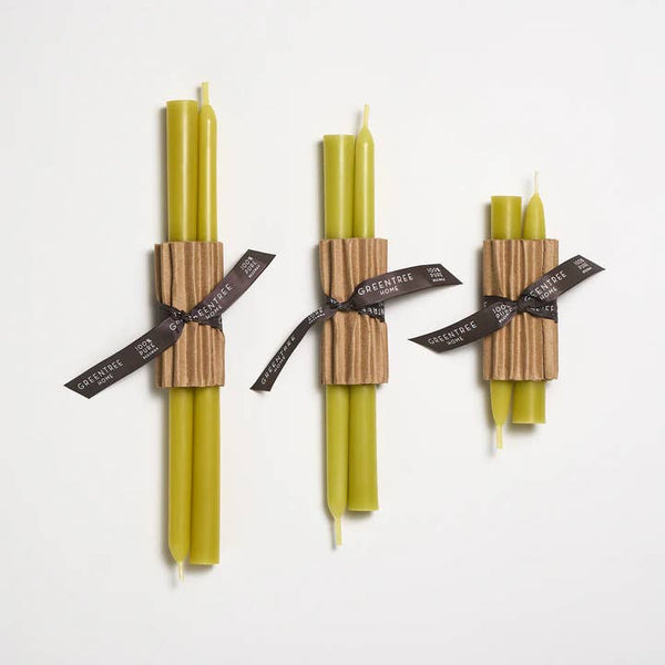 Greentree Home Candle, Every Day Unscented Handmade Beeswax Taper Candles
