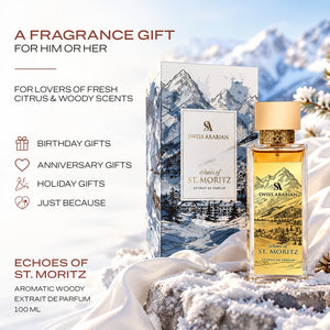 Swiss Arabian Echoes of St. Moritz Luxury Extrait de Parfum Unisex Perfume Spray, 100 ml