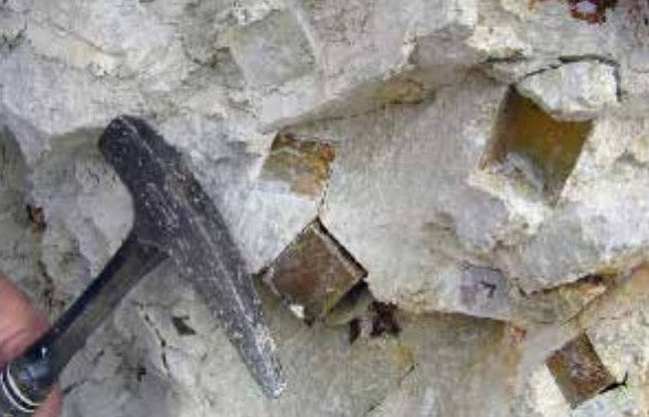 Cubic Pyrite Crystals in Host Rock, A Grade Quality