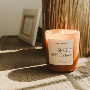 Sweet Water Decor Spiced Apple Cider 15 oz Soy Candle, Matte Jar