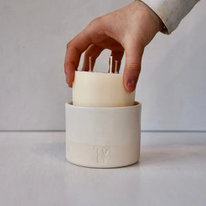 Salt Candle Vessel + Wax Candle Refill