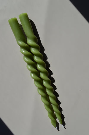 Spiral Beeswax Candlesticks - Set of 2