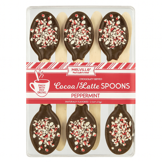 Peppermint Dark Chocolatey Dipped Spoons - 6 Count Gift Box