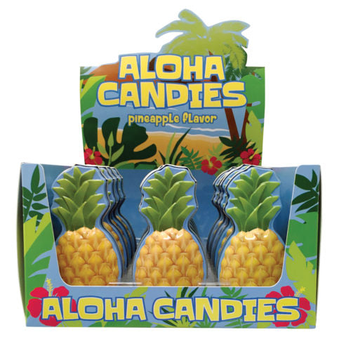 Aloha Pineapple Candies, 0.7 Ounce Candy Tin - 18 Count Display Box