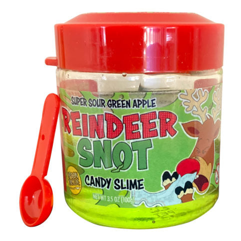 Reindeer Snot Candy Slime, Super Sour Green Apple, 3.5 Ounce Jar - 9 Count Display Box