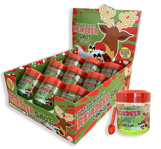 Reindeer Snot Candy Slime, Super Sour Green Apple, 3.5 Ounce Jar - 9 Count Display Box