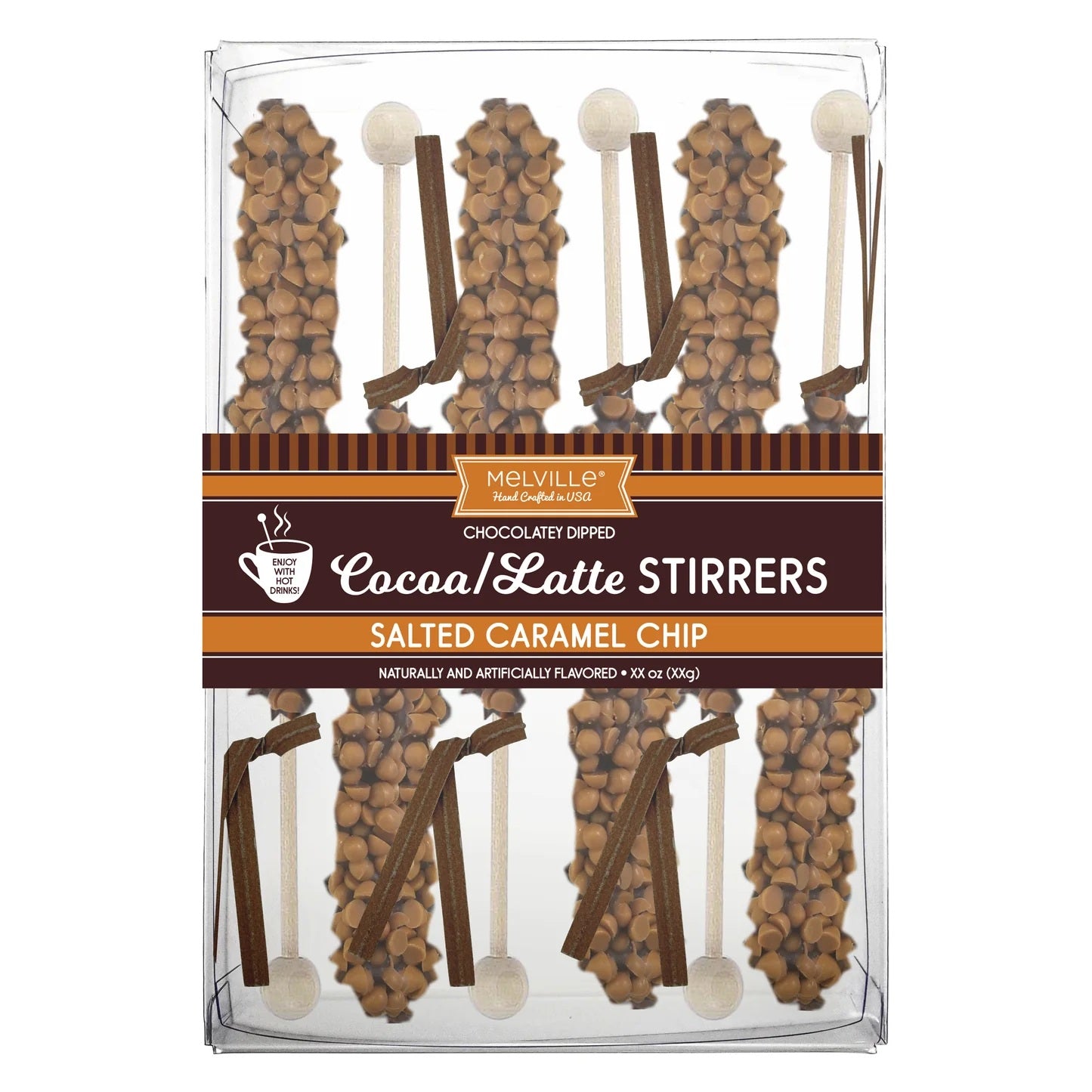 Salted Caramel Dark Chocolatey Stirrers - 6 Count Gift Box