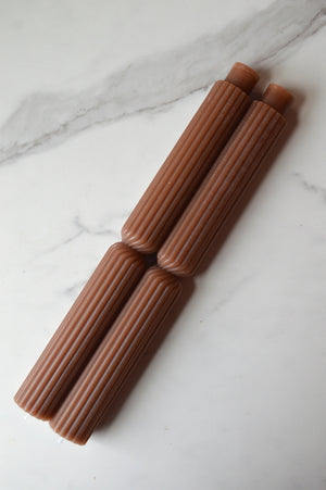 Pillar Beeswax Candlesticks - Set of 2