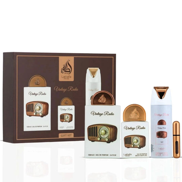 Lattafa Pride Vintage Radio 3-Piece Perfume Gift Set