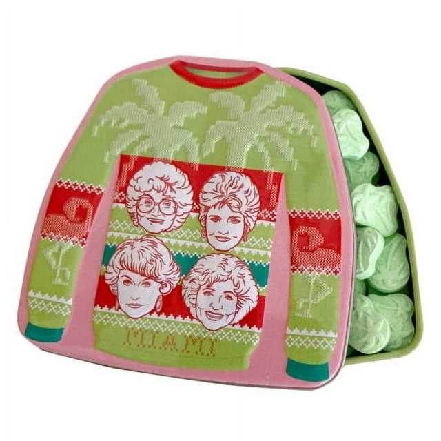 Golden Girls Holiday Palm Sweater Candy in Collectible Tin, 1.5 Ounces of Sour Green Apple Flavored Palm Tree Candy