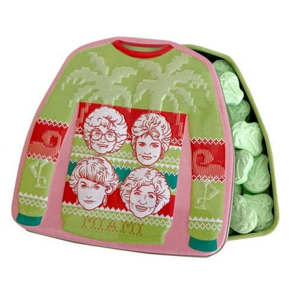 Golden Girls Holiday Palm Sweater Candy in Collectible Tin, 1.5 Ounces of Sour Green Apple Flavored Palm Tree Candy