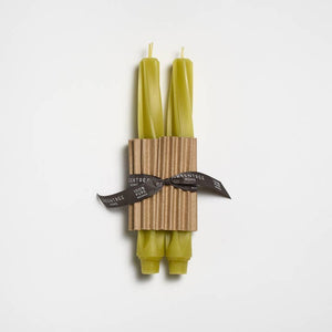 Greentree Home Candle, 9" Twist Unscented Taper Handmade Beeswax Candles