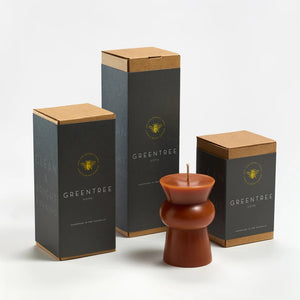 Greentree Home Candle, Josee Pillars Unscented Handmade Beeswax Sculptural Candles