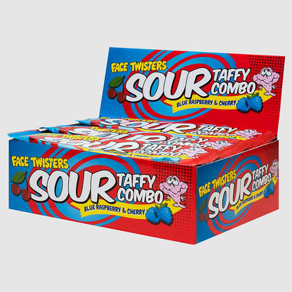 Face Twisters Sour Taffy Combo Bars, 1.4 Ounce Bars - 24 Count Display Box