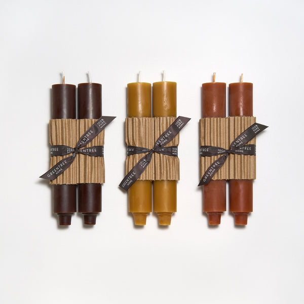 Greentree Home Candle, 9" Column Unscented Taper Handmade Beeswax Candles