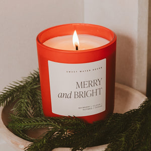 Sweet Water Decor Merry and Bright 15 oz Soy Candle