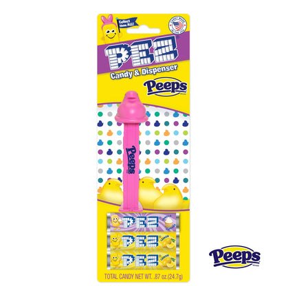 PEZ Candy Easter Peeps Dispenser Blister Pack - 12 Count Display Box