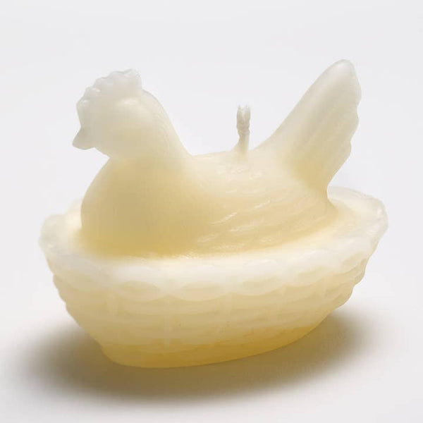 Greentree Home Candle, Nested Hen Unscented Handmade Beeswax Sculptural Animal Candles