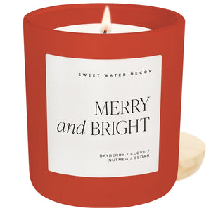 Sweet Water Decor Merry and Bright 15 oz Soy Candle