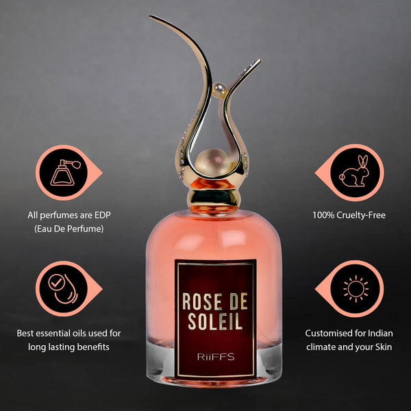 Riiffs Rose De Soleil Eau de Parfum Perfume for Women, 100 ml