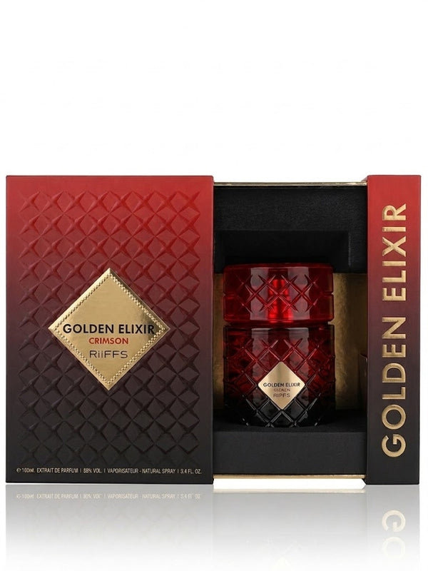 Riiffs Golden Elixir Crimson Extrait de Parfum Perfume Spray Unisex Perfume, 100 ml